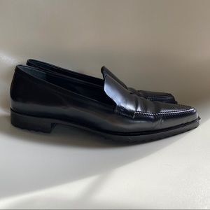Jil Sander pointed toe black loafer